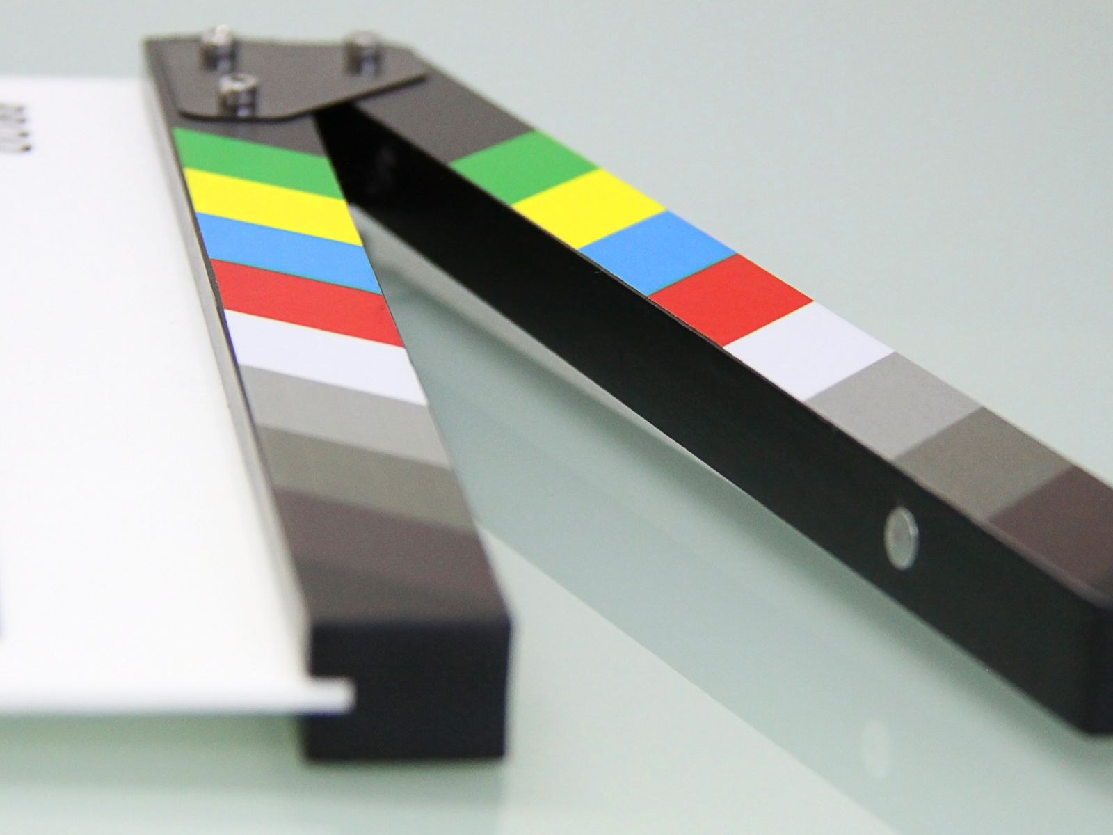 Camera and clapperboard on a film set
